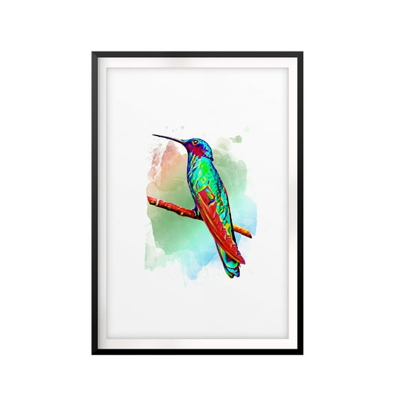 Designs ByLITA Abstract Kingfisher 5 x 7 UNFRAMED Print Animal Wall Art