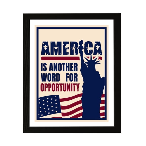 Designs ByLITA America is Another Word For Opportunity, 5 x 7 Wall Print (Unframed) | USA Patriotic Decoration