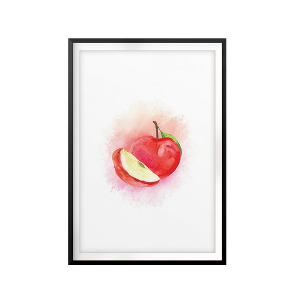 Designs ByLITA Apple Watercolor 5 x 7 UNFRAMED Print Fruit Wall Art