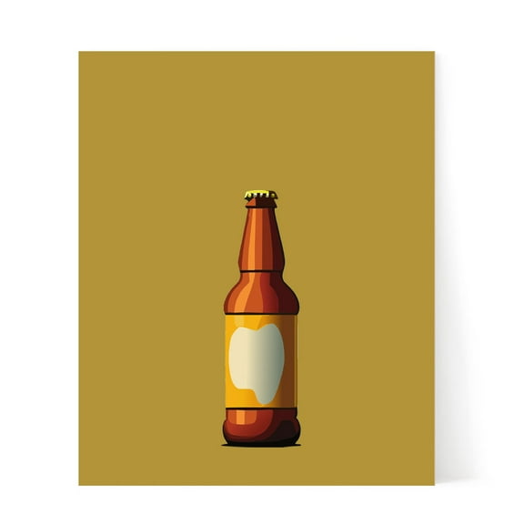 Designs ByLITA Beer Bottle, 5 x 7 Wall Print (Unframed) | Home Decor
