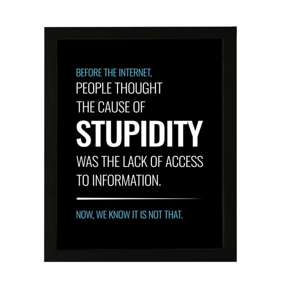Designs ByLITA Before the Internet, 5 x 7 Black Wall Print Inspirational (Framed) | Sarcastic Home Decor