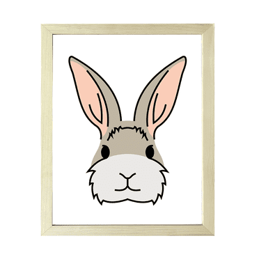 Designs ByLITA Bunny, 5 x 7 Wooden Wall Print (Framed) | Family Presents | Bedroom | Stylish Kindergarten Decor