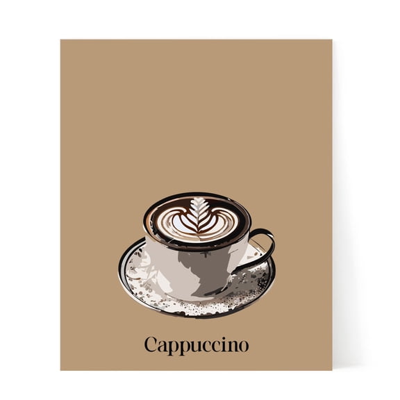 Designs ByLITA Cappuccino, 8 x 10 Wall Print (Unframed) | Coffee Decor