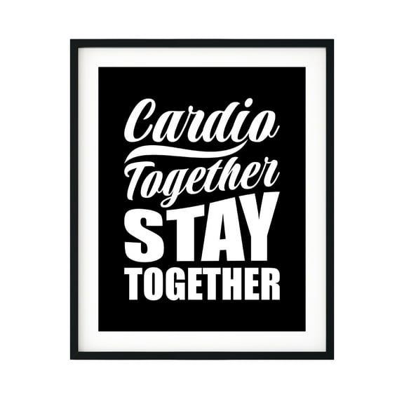 Designs ByLITA Cardio Together Stay Together, 5 x 7 Wall Print (Unframed) | Working Out Room | Couples Decoration