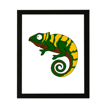 Designs ByLITA Chameleon, 8 x 10 Black Wall Print Animals (Framed) | Family Presents | Bedroom | Stylish Kindergarten Decor