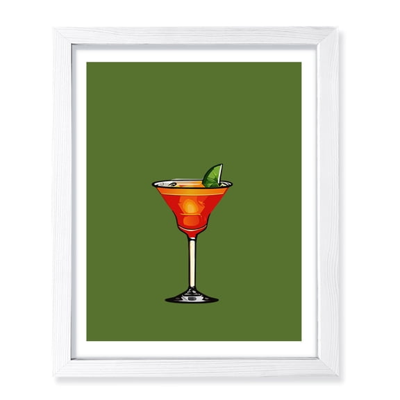 Designs ByLITA Cocktail, 5 x 7 White Wall Print (Framed) | Home Decor