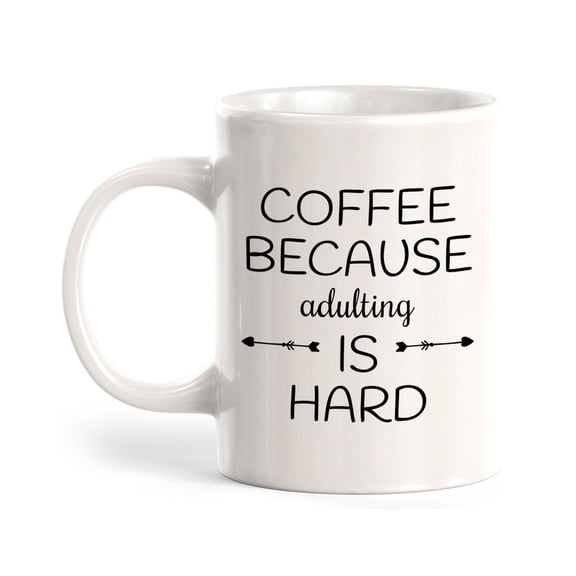 Designs ByLITA Coffee Because adulting Is Hard Office Workspace Home Family 11oz Plastic Coffee Mug
