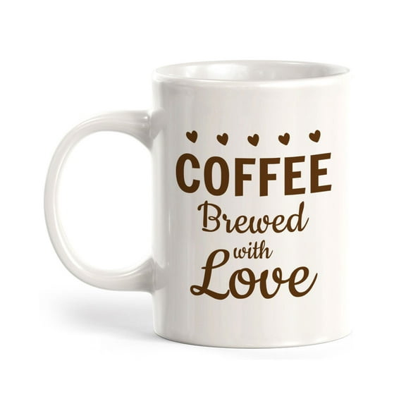 Designs ByLITA Coffee: Brewed with Love Office Workspace Home Family 11oz Plastic Coffee Mug