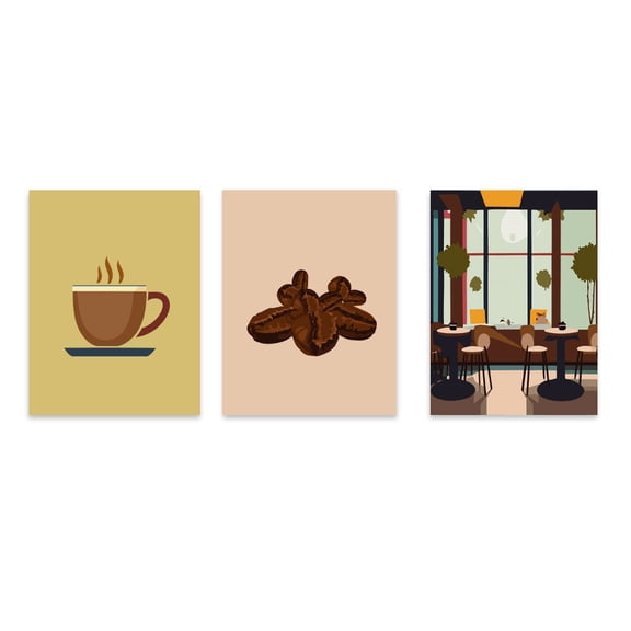 Designs ByLITA Coffee Connoisseur Collection (3 Pack), 5 x 7 Wall Print| Coffee Decor