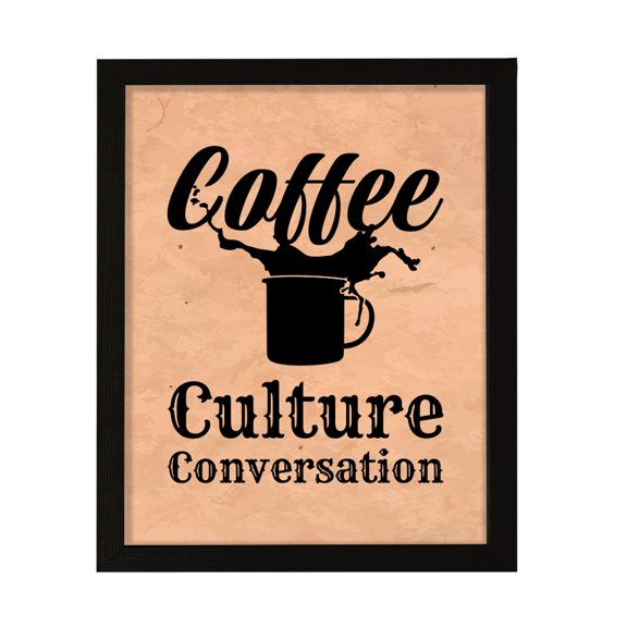 Designs ByLITA Coffee, Culture, Conversation, 8 x 10 Wall Print Inspirational (Unframed) | Sarcastic Home Decor