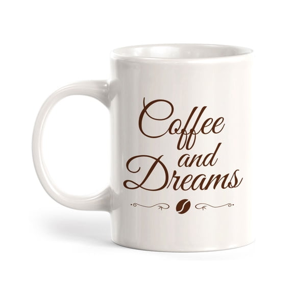 Designs ByLITA Coffee and Dreams Office Workspace Home Family 11oz Plastic Coffee Mug