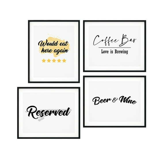 Designs ByLITA Food & Drink 8 x 10" Wall Art UNFRAMED Print (4 Pack)