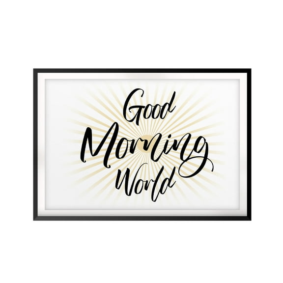Designs ByLITA Good Morning World 11 x 14 UNFRAMED Print Cute Typography Wall Art