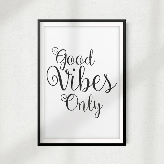 Designs ByLITA Good Vibes Only 8" x 10" UNFRAMED Print Home Décor, Quote Wall Art