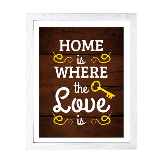 Designs ByLITA Home Is Where The Love Is, 8 x 10 White Wall Print (Framed) | Family Home Dcor