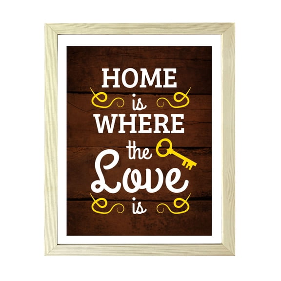 Designs ByLITA Home Is Where The Love Is, 8 x 10 Wooden Wall Print (Framed) | Family Home Dcor