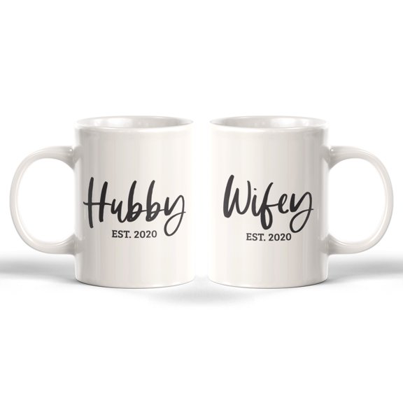 Designs ByLITA Hubby Wifey Est. 2020 2-Pack 11oz Coffee Mug