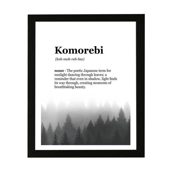 Designs ByLITA Komorebi Dictionary Definition Forest Design, 8 x 10 Wall Print (Unframed) | Inspirational Modern Art Decoration