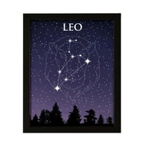 Designs ByLITA Leo Zodiac Sign Night Sky, 11 x 14 Wall Print Inspirational (Unframed) | Home and Office Decor | Astrology Star Sign Bedroom Decoration | Perfect Gift