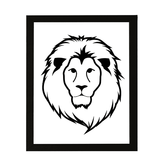 Designs ByLITA Lion Outlined version, 5 x 7 Wall Print Animals (Unframed) | Family Presents | Bedroom | Stylish Kindergarten Decor