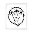 thumbnail image 1 of Designs ByLITA Lion Outlined version, 5 x 7 White Wall Print Animals (Framed) | Family Presents | Bedroom | Stylish Kindergarten Decor, 1 of 4