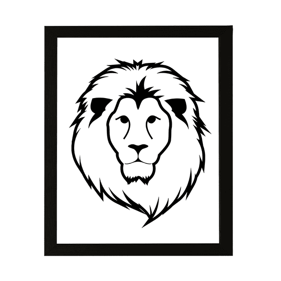 Designs ByLITA Lion Outlined version, 8 x 10 Wall Print Animals (Unframed) | Family Presents | Bedroom | Stylish Kindergarten Decor