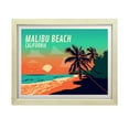 thumbnail image 1 of Designs ByLITA Malibu Beach California, 5 x 7 Wooden Wall Print (Framed) | Multiple Frame Options | Stylish Retro Famous US Beach Art, 1 of 6