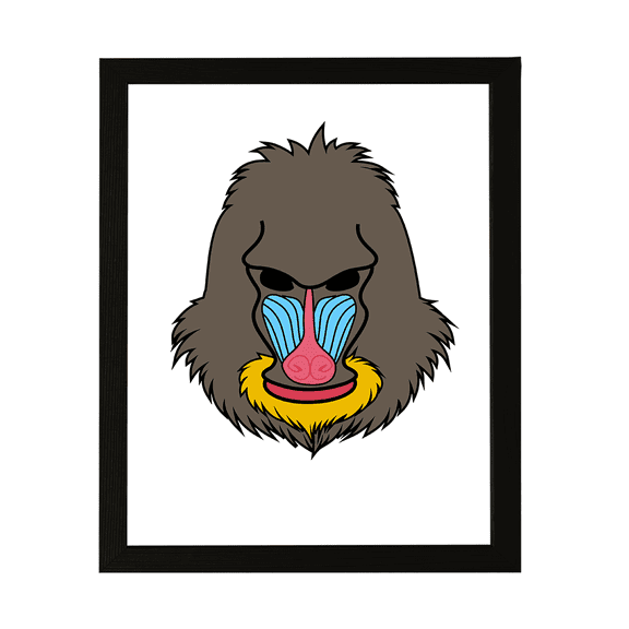 Designs ByLITA Mandrill, 5 x 7 Wall Print (Unframed) | Family Presents | Bedroom | Stylish Kindergarten Decor