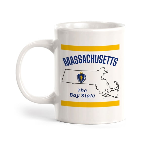Designs ByLITA Massachusetts: The Bay State 11oz Ceramic Coffee Mug | State Pride Collection