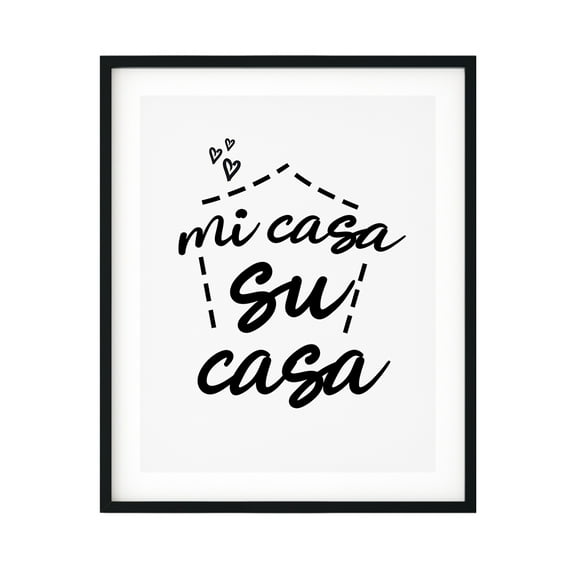 Designs ByLITA Mi Casa Su Casa 11 x 14 UNFRAMED Print Cute Typography Wall Art