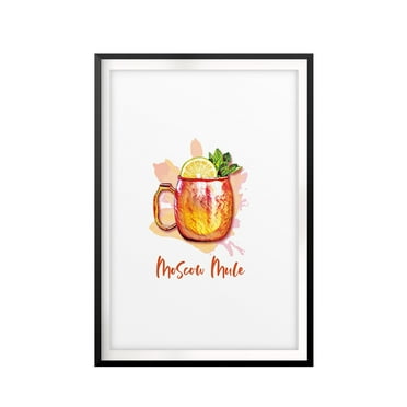 Designs ByLITA Moscow Mule Watercolor 5 x 7 UNFRAMED Print Drinking Wall Art