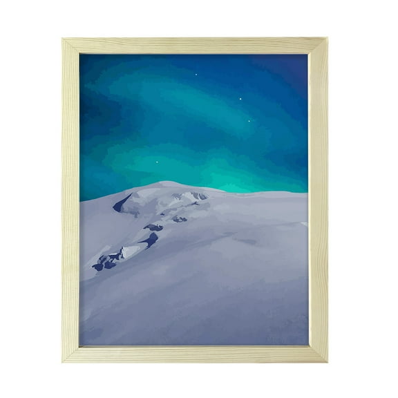 Designs ByLITA Northern Lights Polar Nights, 8 x 10 Wooden Wall Print (Framed) | Beautiful Flowers | Stylish Modern Decoration For The Home and Office