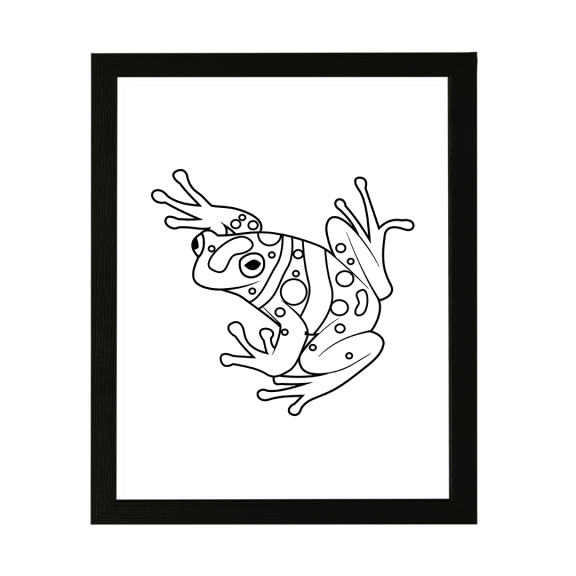 Designs ByLITA Poison Dart Frog Outlined version, 8 x 10 Wall Print Animals (Unframed) | Family Presents | Bedroom | Stylish Kindergarten Decor