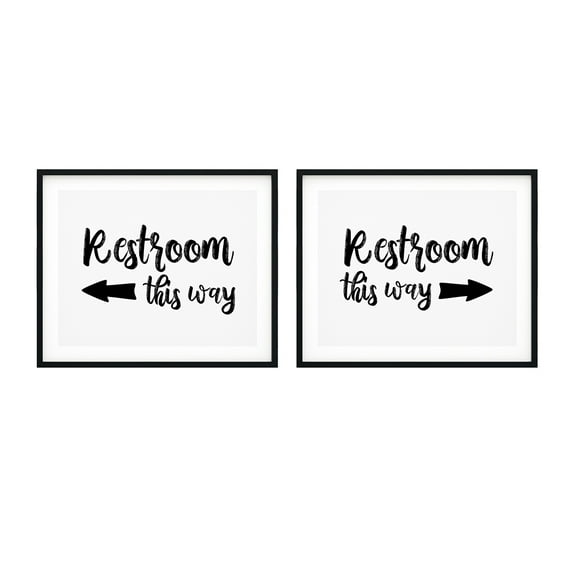 Designs ByLITA Restrooms 5 x 7" Wall Art UNFRAMED Print (2 Pack)