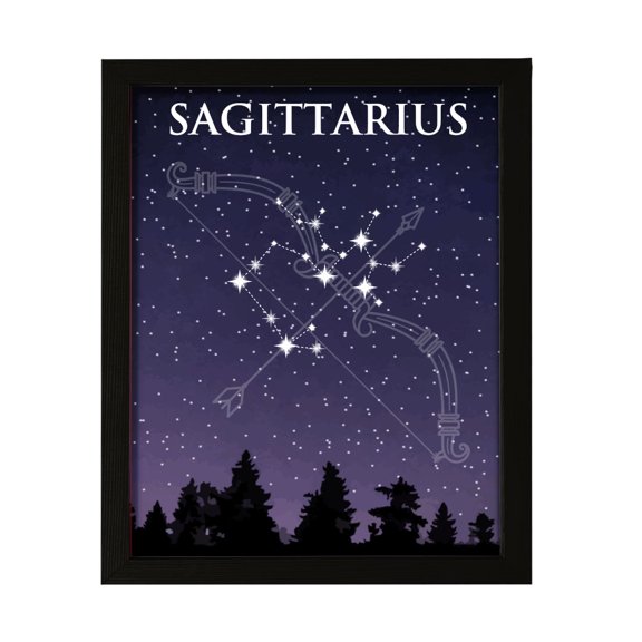 Designs ByLITA Sagittarius Zodiac Sign Night Sky, 8 x 10 Wall Print (Unframed) | Home and Office Decor | Astrology Star Sign Bedroom Decoration | Perfect Gift