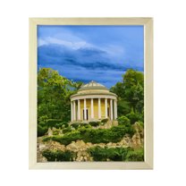 Designs ByLITA Secluded Ancient Temple, 5 x 7 Wooden Wall Print Inspirational (Framed) | Old Masterpieces | Stylish Modern Decoration For The Home and Office