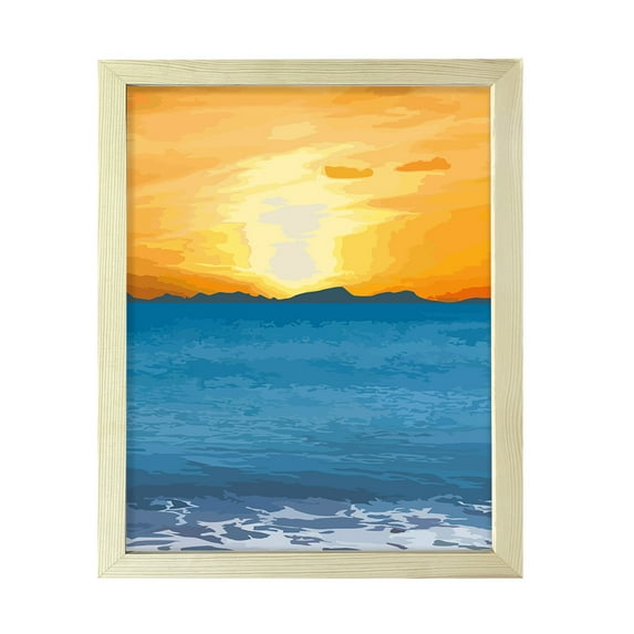 Designs ByLITA Serene Ocean Sky, 8 x 10 Wooden Wall Print Inspirational (Framed) | Beautiful Flowers | Stylish Modern Decoration For The Home and Office