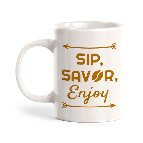 Designs ByLITA Sip, Savor, Enjoy Office Workspace Home Family 11oz Plastic Coffee Mug
