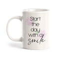 thumbnail image 1 of Designs ByLITA Start The Day With A Smile 11oz Coffee Mug, 1 of 3