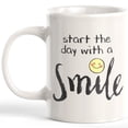 thumbnail image 1 of Designs ByLITA Start The Day With A Smile 11oz Plastic Coffee Mug, 1 of 2