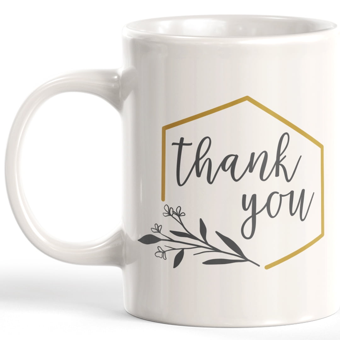 Futtumy Black 14 fl oz Coffee Mugs Ceramic Mug Tea Cup, Thank You