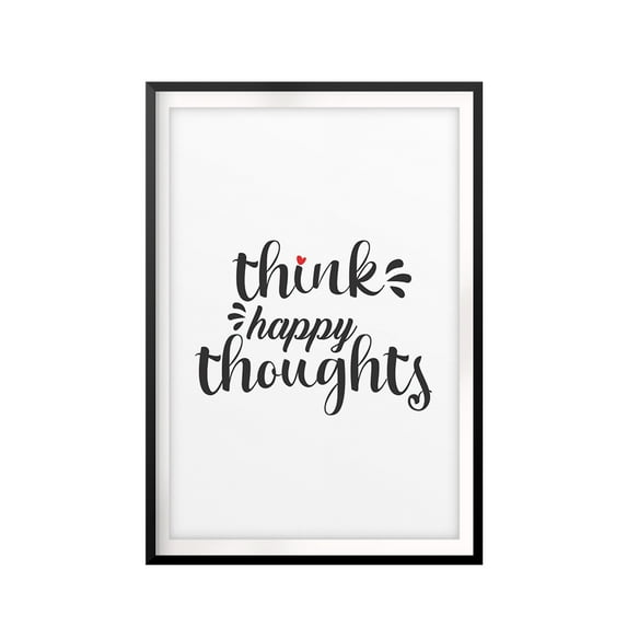 Designs ByLITA Think Happy Thoughts 5 x 7" UNFRAMED Print Home Decor Wall Art