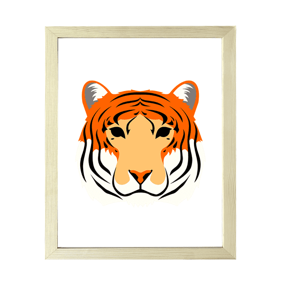 Designs ByLITA Tiger, 5 x 7 Wooden Wall Print (Framed) | Family Presents | Bedroom | Stylish Kindergarten Decor