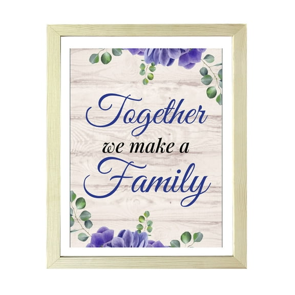 Designs ByLITA Together We Make A Family, 11 x 14 Wooden Wall Print (Framed) | Home Decor