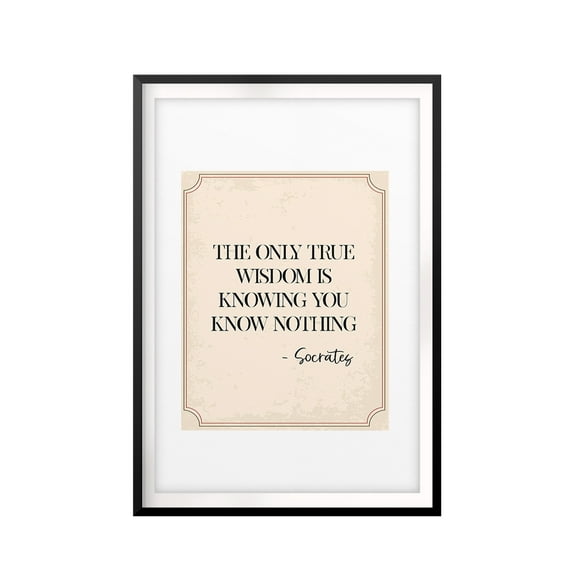 Designs ByLITA True Wisdom-Socrates 11 x 14 UNFRAMED Print Quote Wall Art