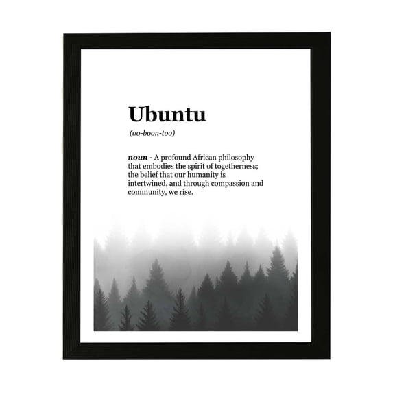 Designs ByLITA Ubuntu Dictionary Definition Forest Design, 5 x 7 Wall Print (Unframed) | Inspirational Modern Art Decoration