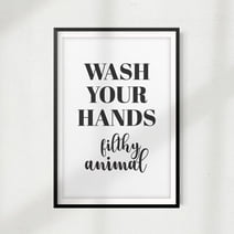 Designs ByLITA Wash Your Hands You Filthy Animal 8" x 10"UNFRAMED Print Home Décor, Bathroom Quote Wall Art