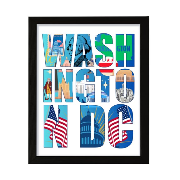 Designs ByLITA Washington, D.C. Inspirational, 11 x 14 Wall Print (Unframed) | American Cities Stylish Home Decoration