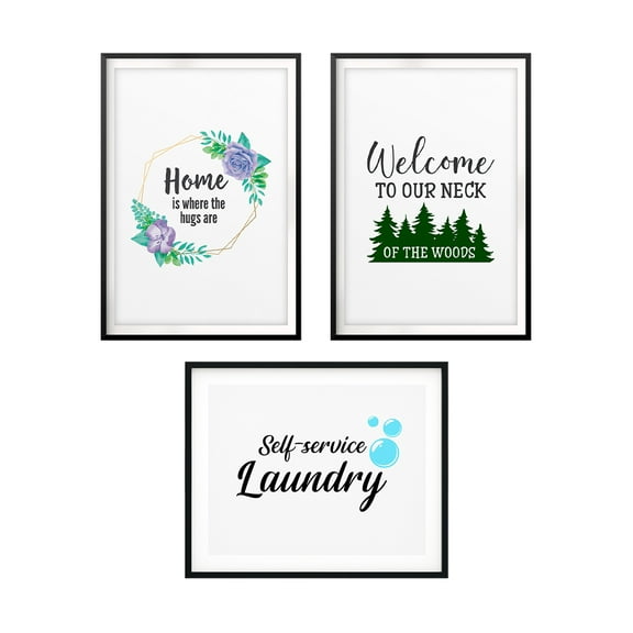 Designs ByLITA Welcome Home 11 x 14" Wall Art UNFRAMED Print (3 Pack)