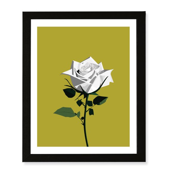 Designs ByLITA White Rose, 5 x 7 Black Wall Print (Framed) | Home Decor